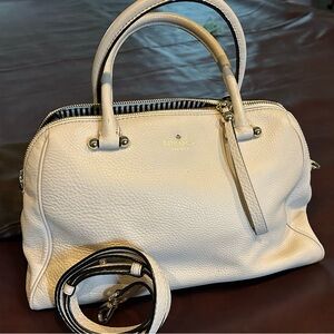 Kate Spade Beige Satchel with Textured Leather and Gold Hardware